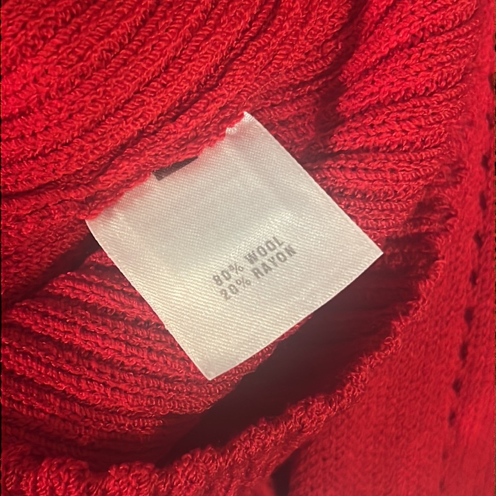 St. John Sport by Marie Gray Wool Knit Red Zip Up Sweater - Picture 5 of 11